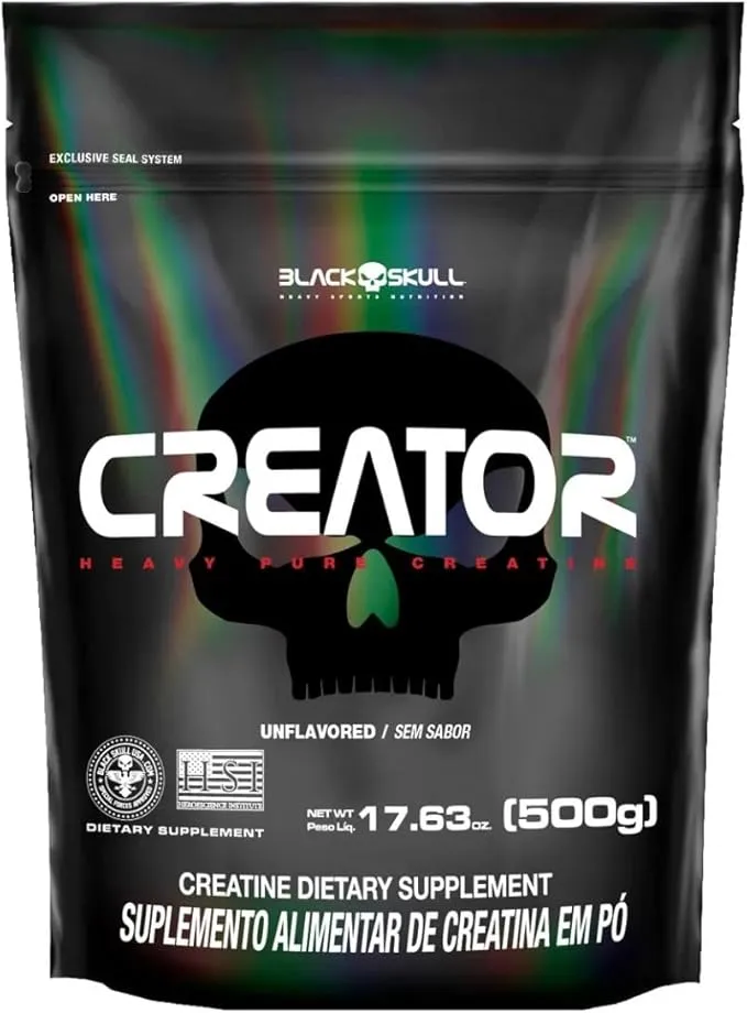 Refil Black Skull Creator creatina hidrolisada em nanopartículas 500g